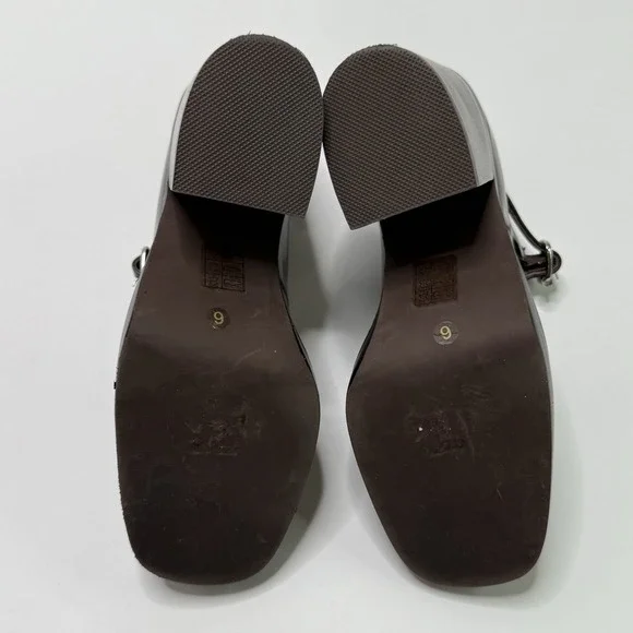 Jeffrey Campbell Mary Jane Heels Leather Mahogany Size 6 Pumps Buckle Strap - Picture 8 of 12